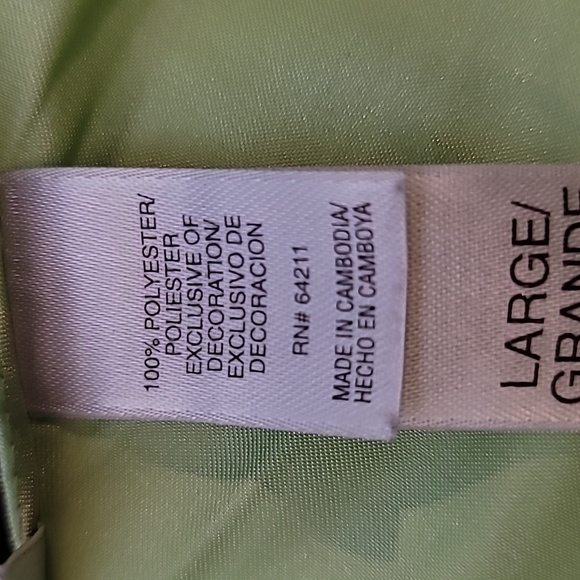 Delicates brand green slip dress nightgown lace sequin details size large - Picture 17 of 17